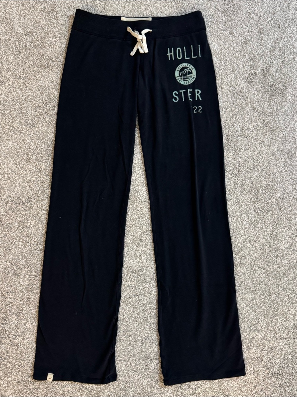 Hollister Navy Blue Women's Size XS Low Rise Flare Logo 28 x 31 Sweatpants - Picture 1 of 12